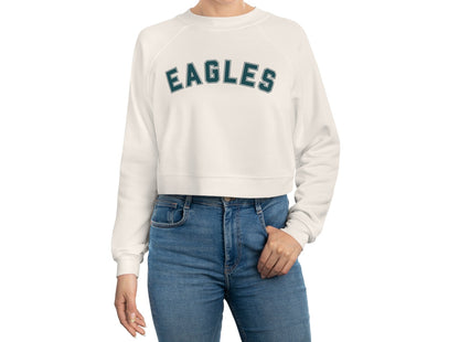 Cropped College Block Eagles Crew Neck Sweatshirt - Home Field Fan